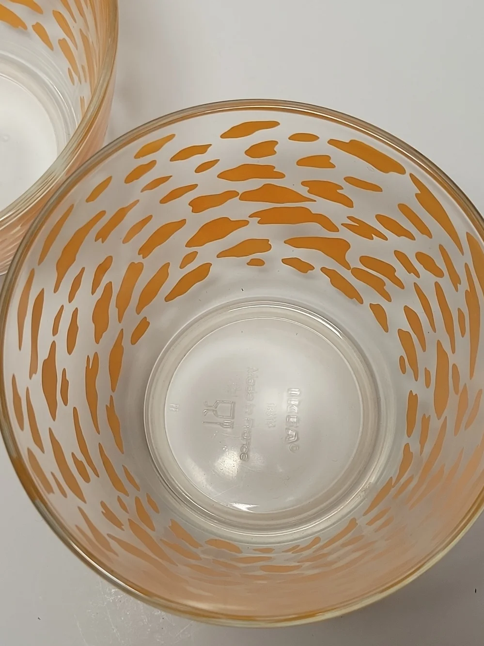 IKEA Orange Speckled Stackable Glass Vases